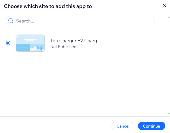 App addition Wix