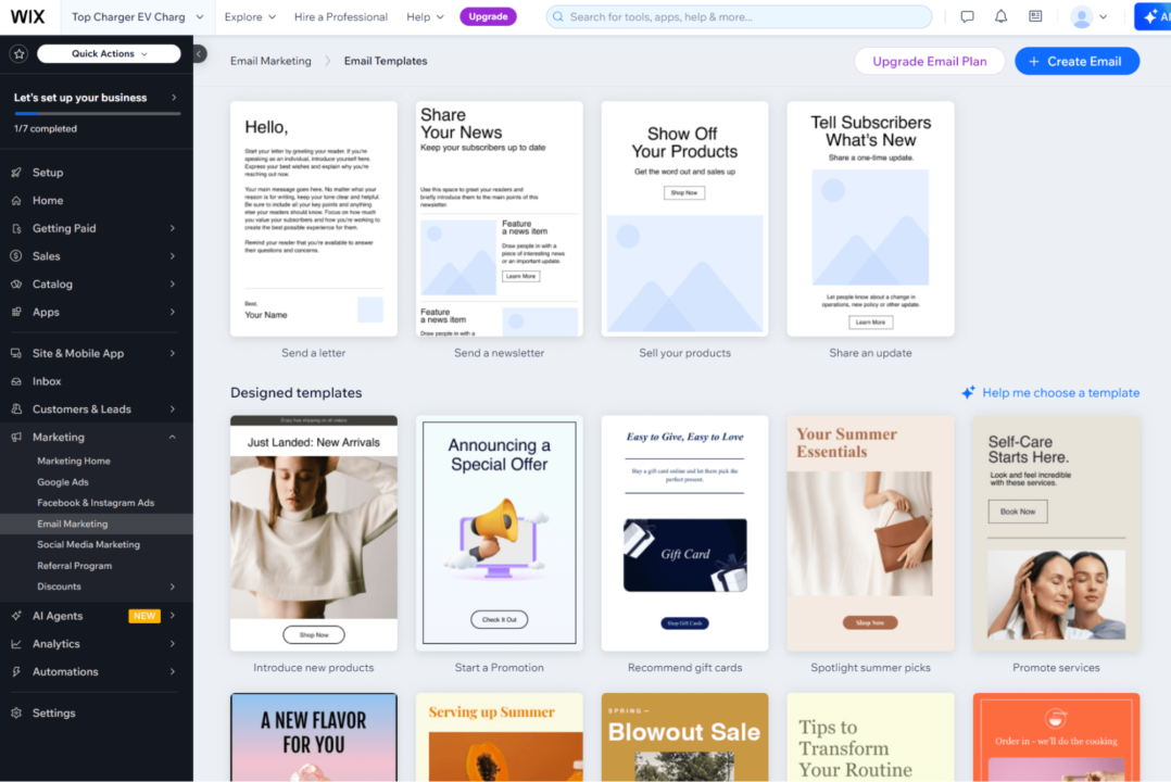 wix template library
