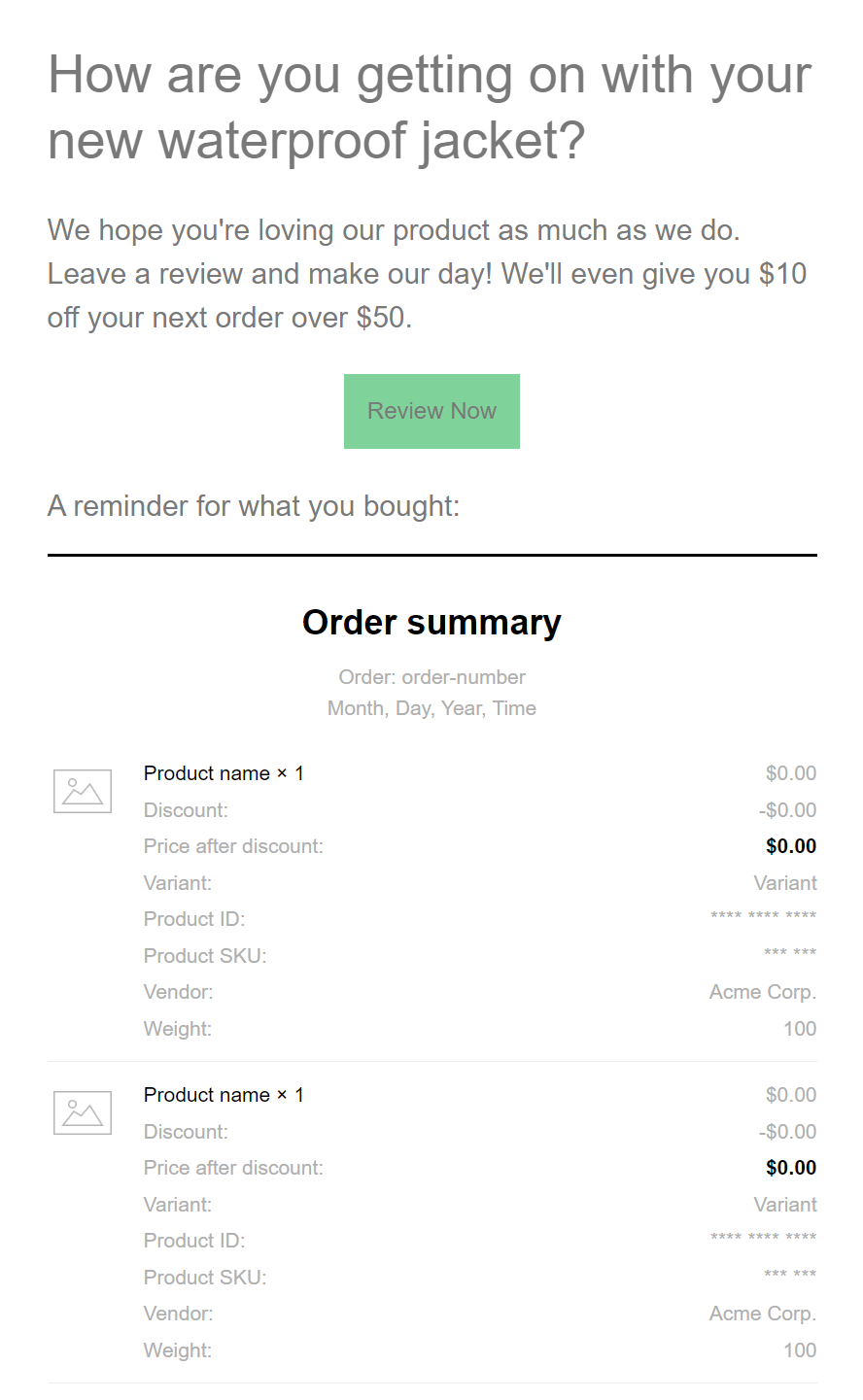 Example email
