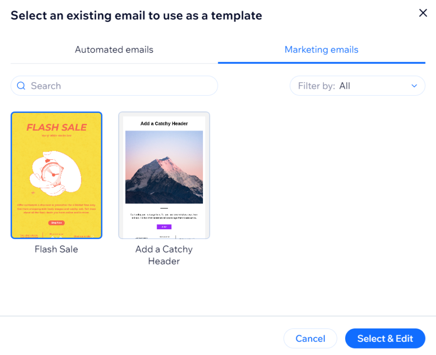 Email template wix