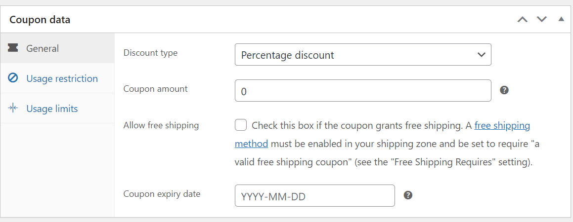Using built-in WooCommerce coupons