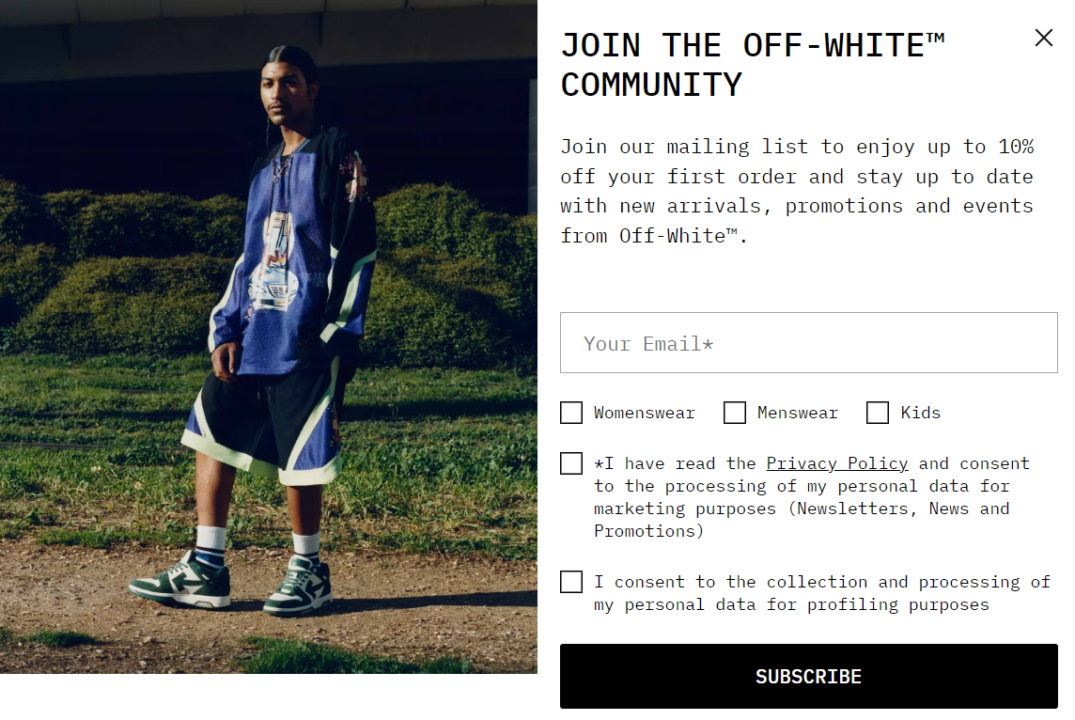 Shopify exit-intent popup by Off-White