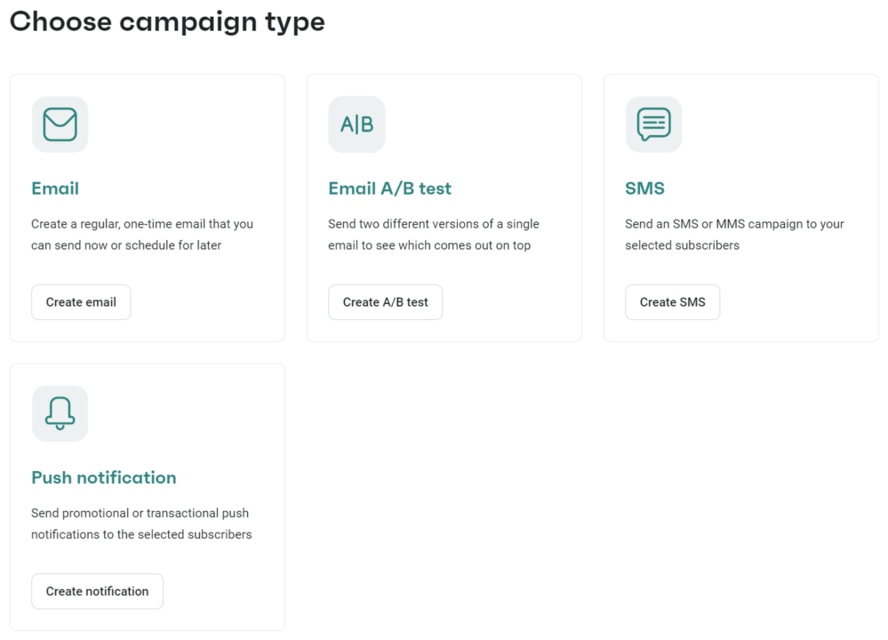 Choose campaign type