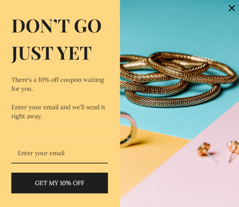 Shopify exit-intent popup