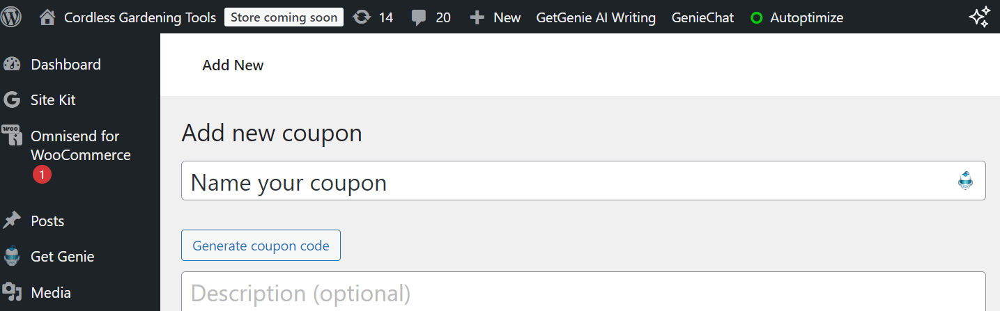 Using built-in WooCommerce coupons