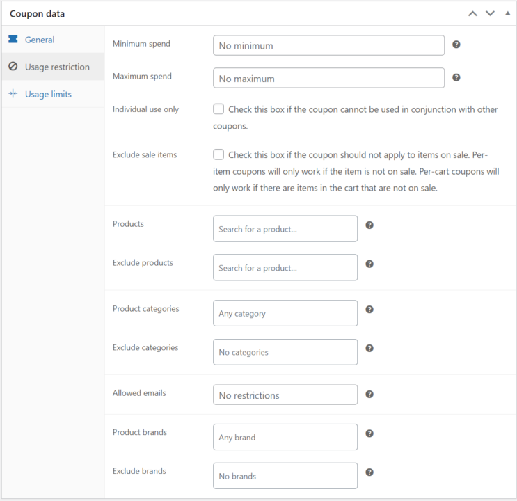Using built-in WooCommerce coupons