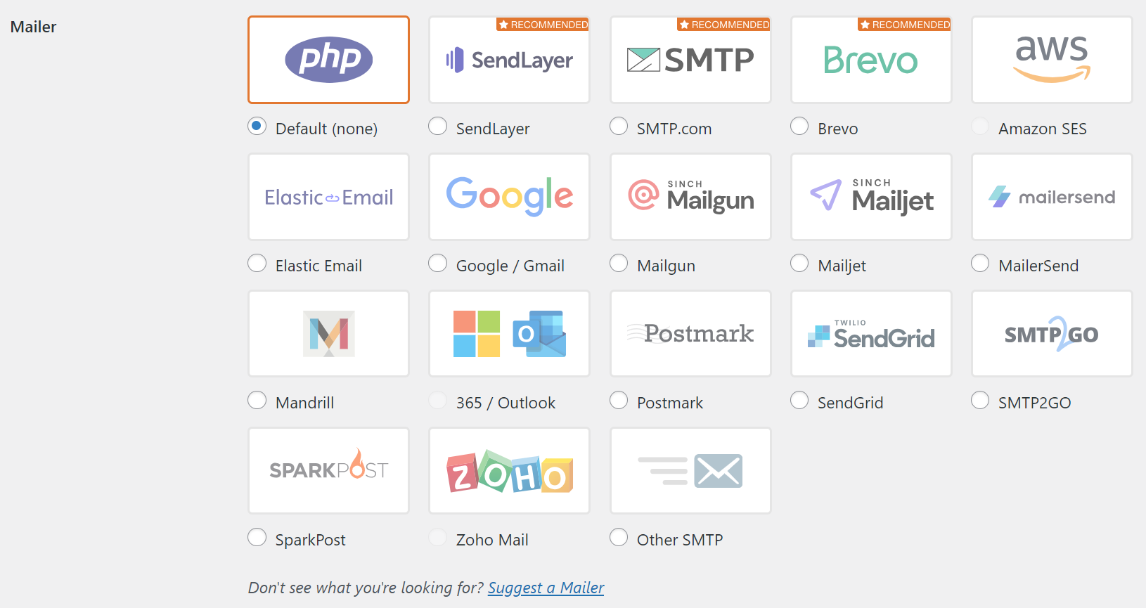 SMTP mailers