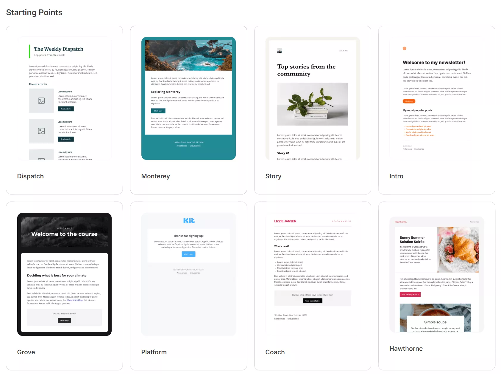 Newsletter templates