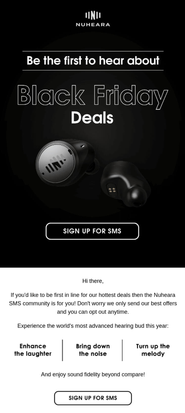 Nuheara Black Friday email