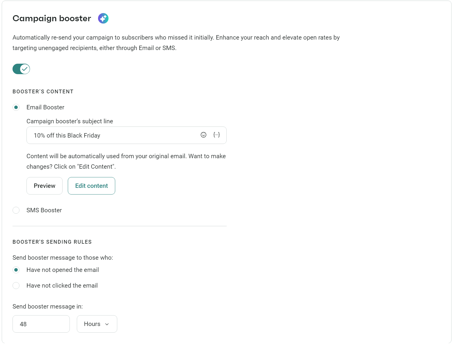 Omnisend campaign booster