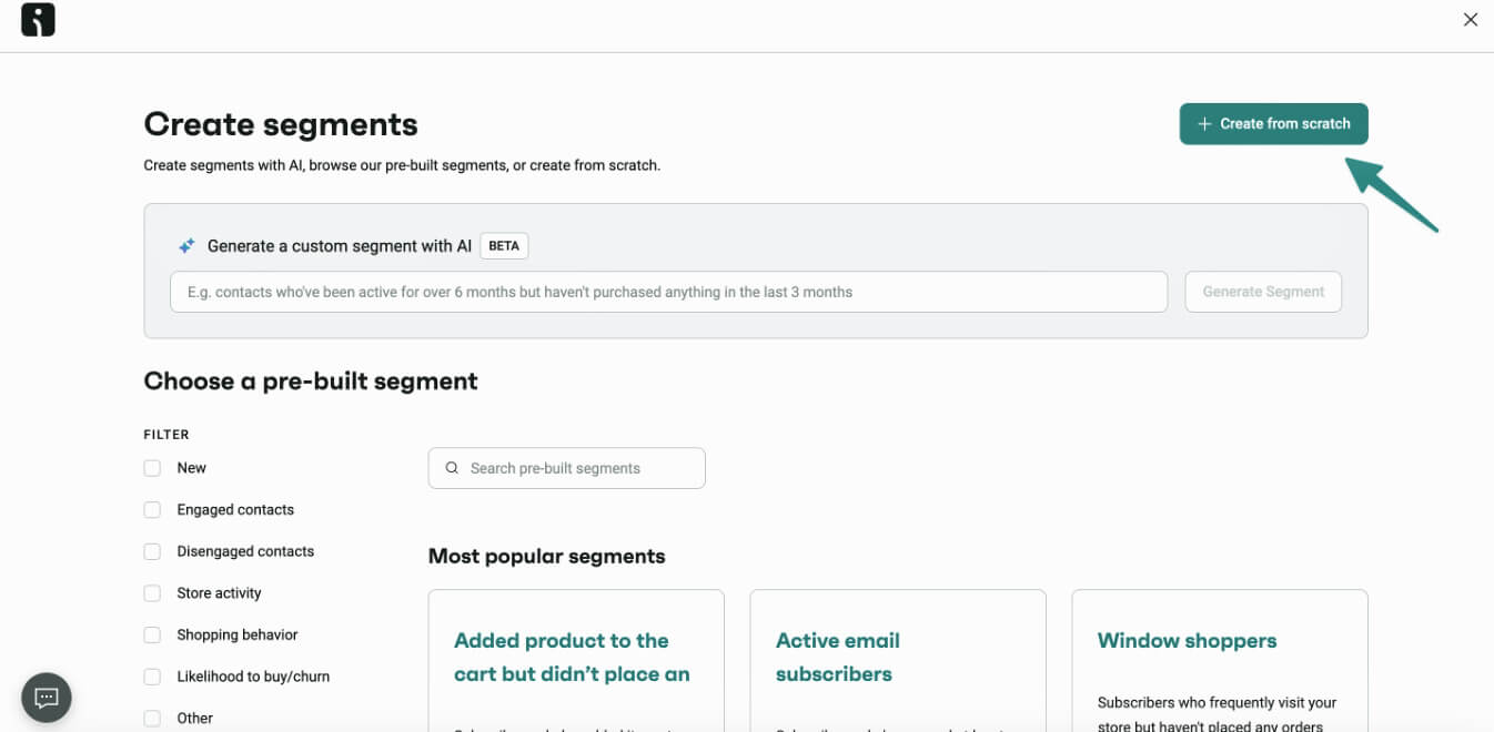 Omnisend segment creation