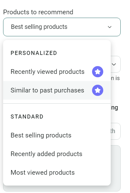 Omnisend product recommendations