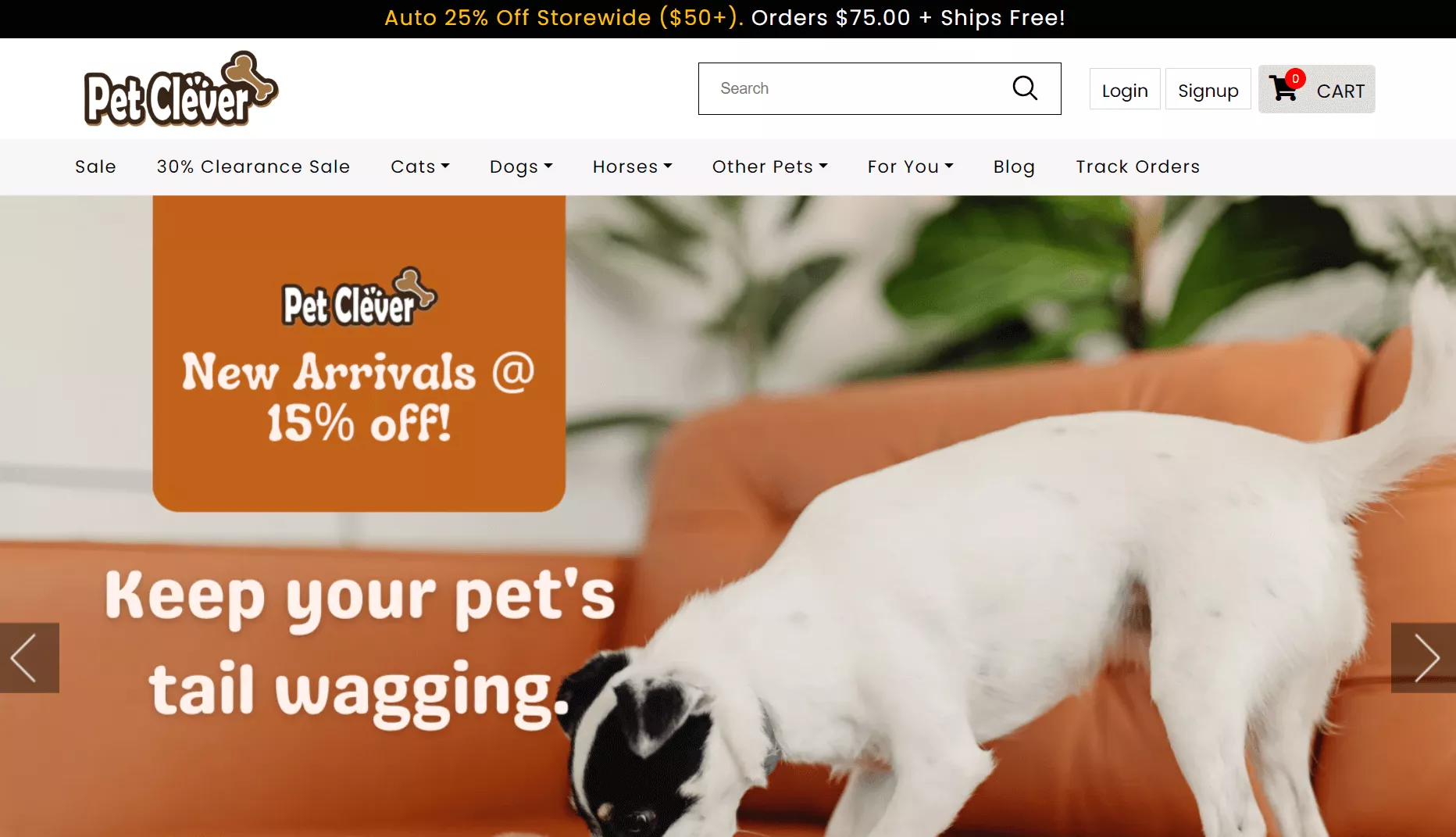 Top Shopify dropshipping stores: Pet Clever