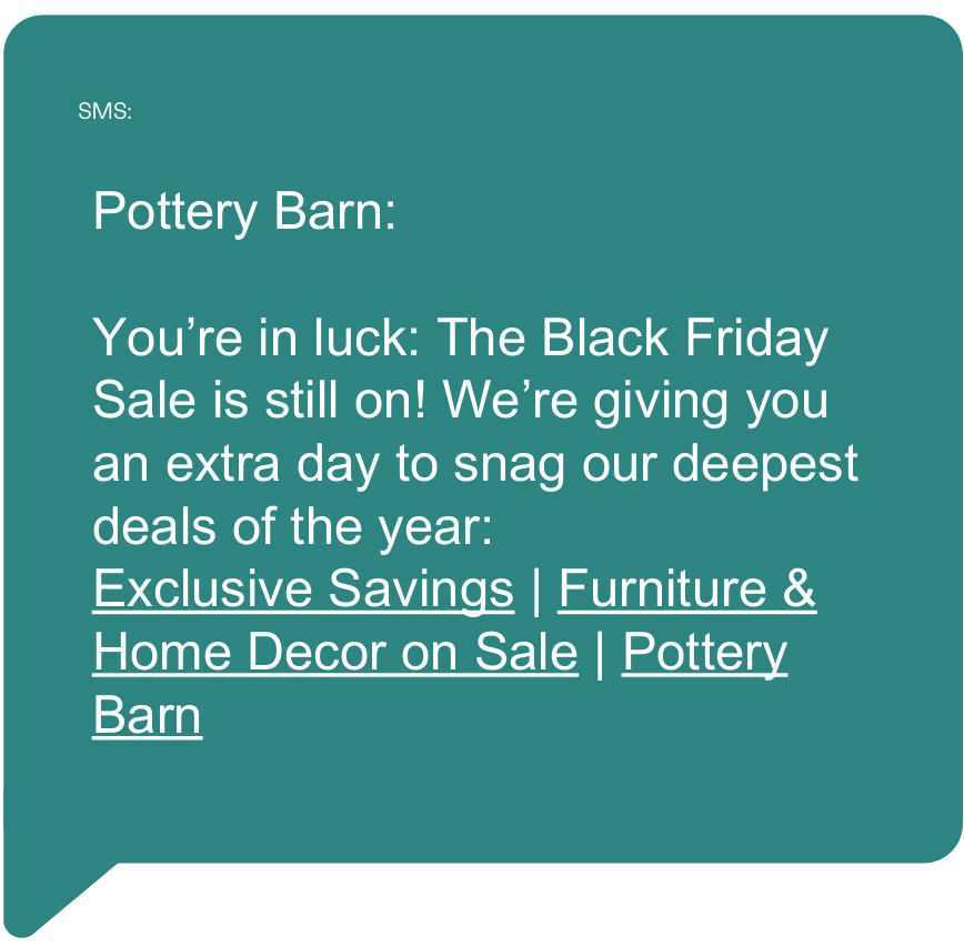 Pottery Barn SMS