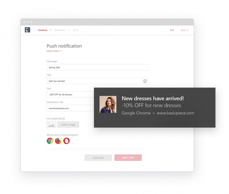 Discount push notification example