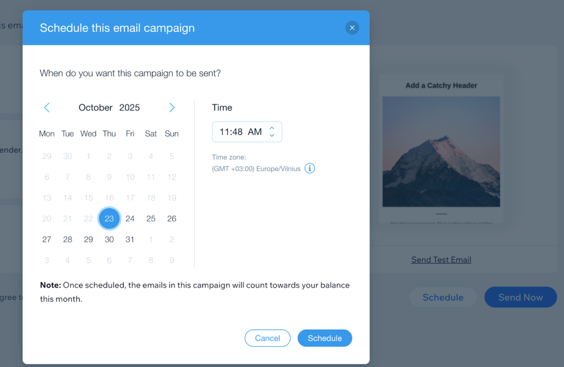 Wix calendar