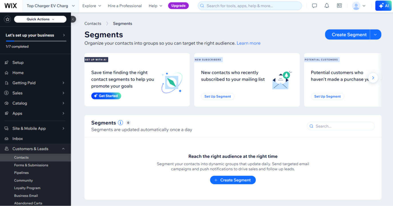 Wix segmentation