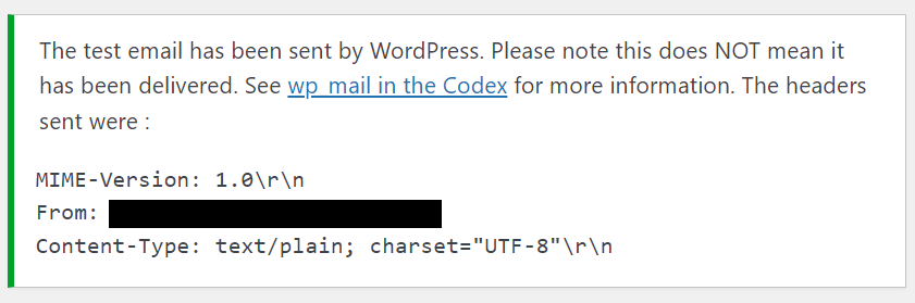 Test email sent