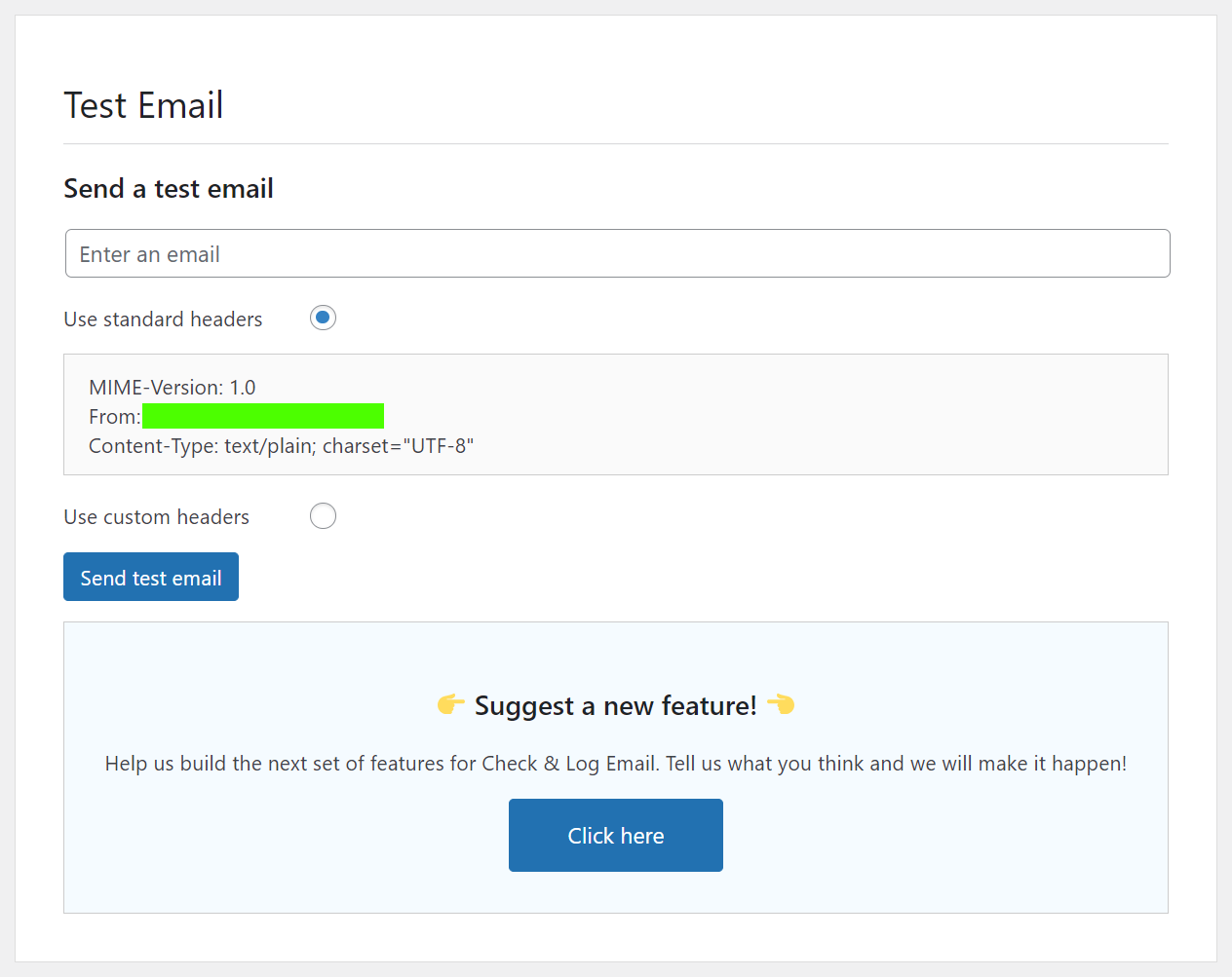 Send test email