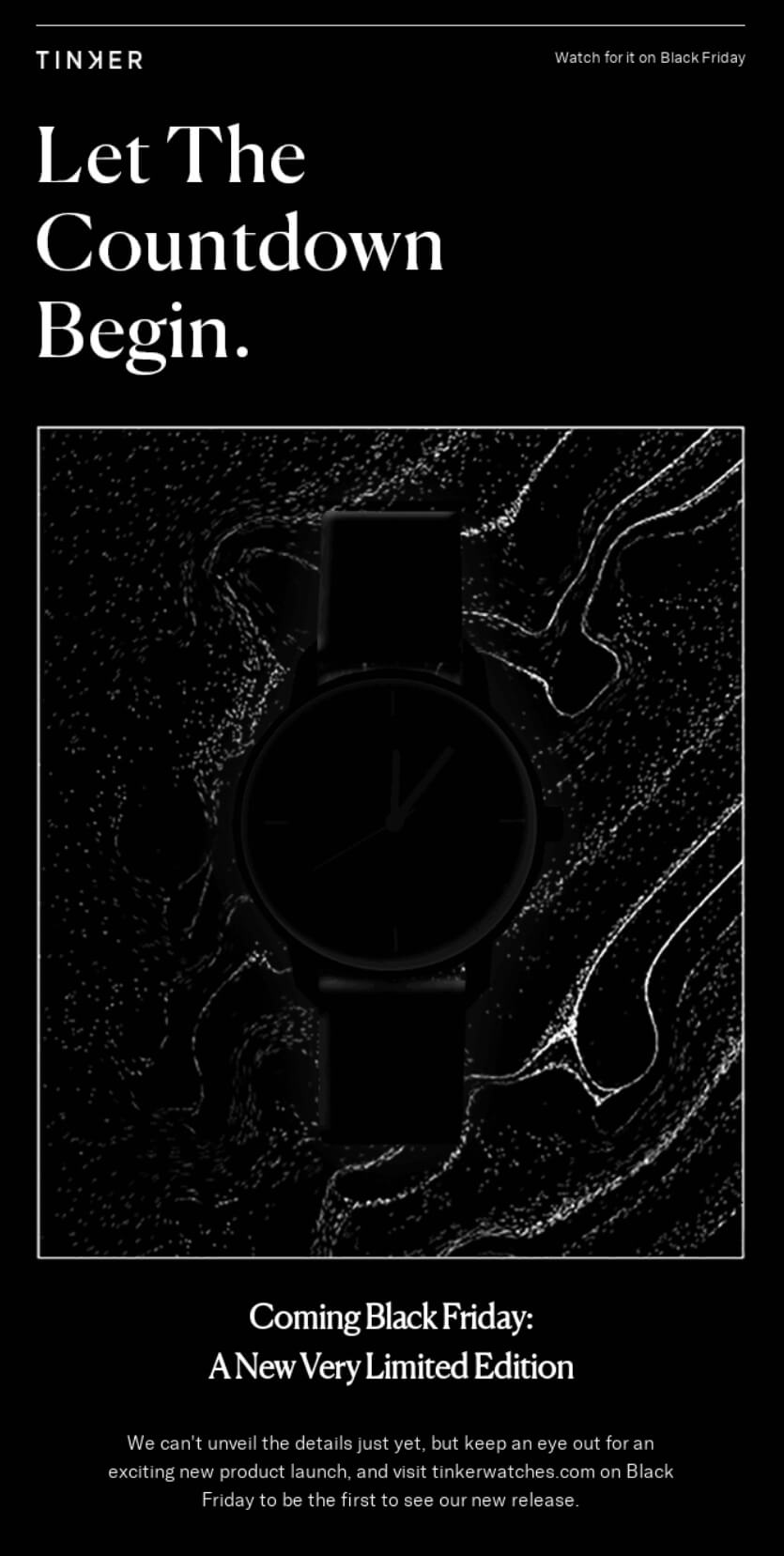 Tinker Black Friday email example