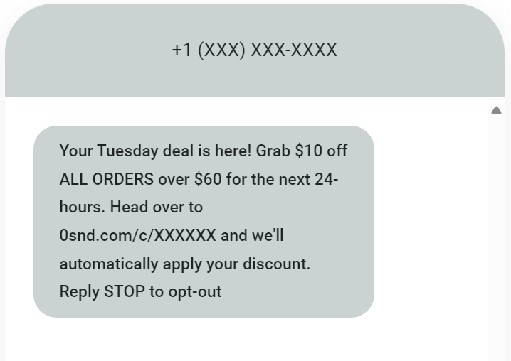 Weekly SMS example