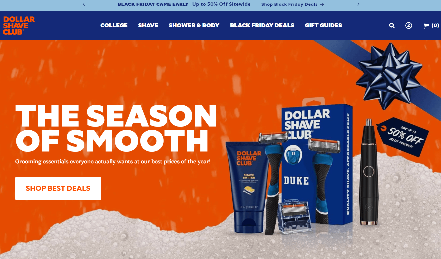 shopify subscription box business' dollar shave club home page