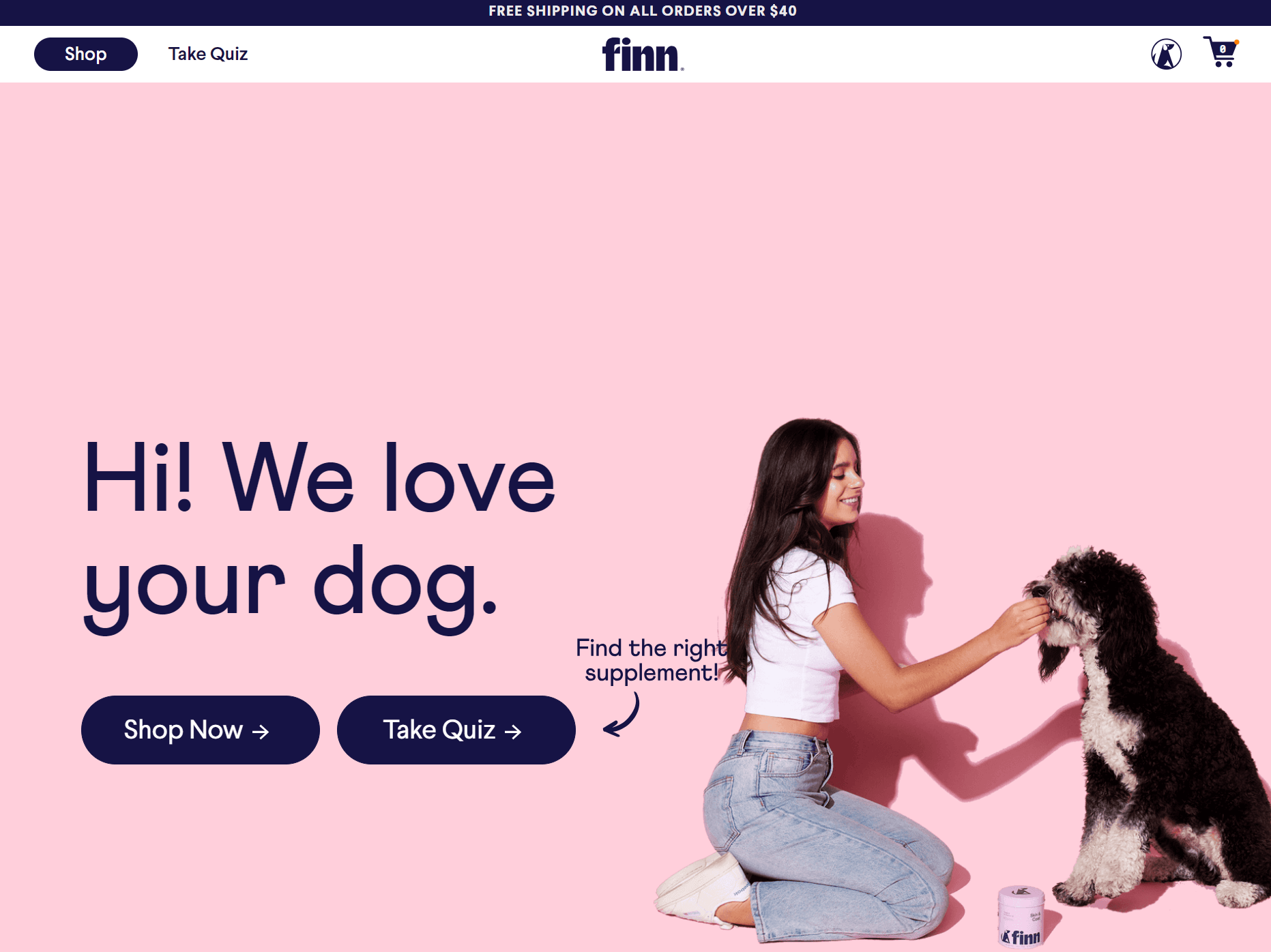 shopify subscription box business' Finn's home page