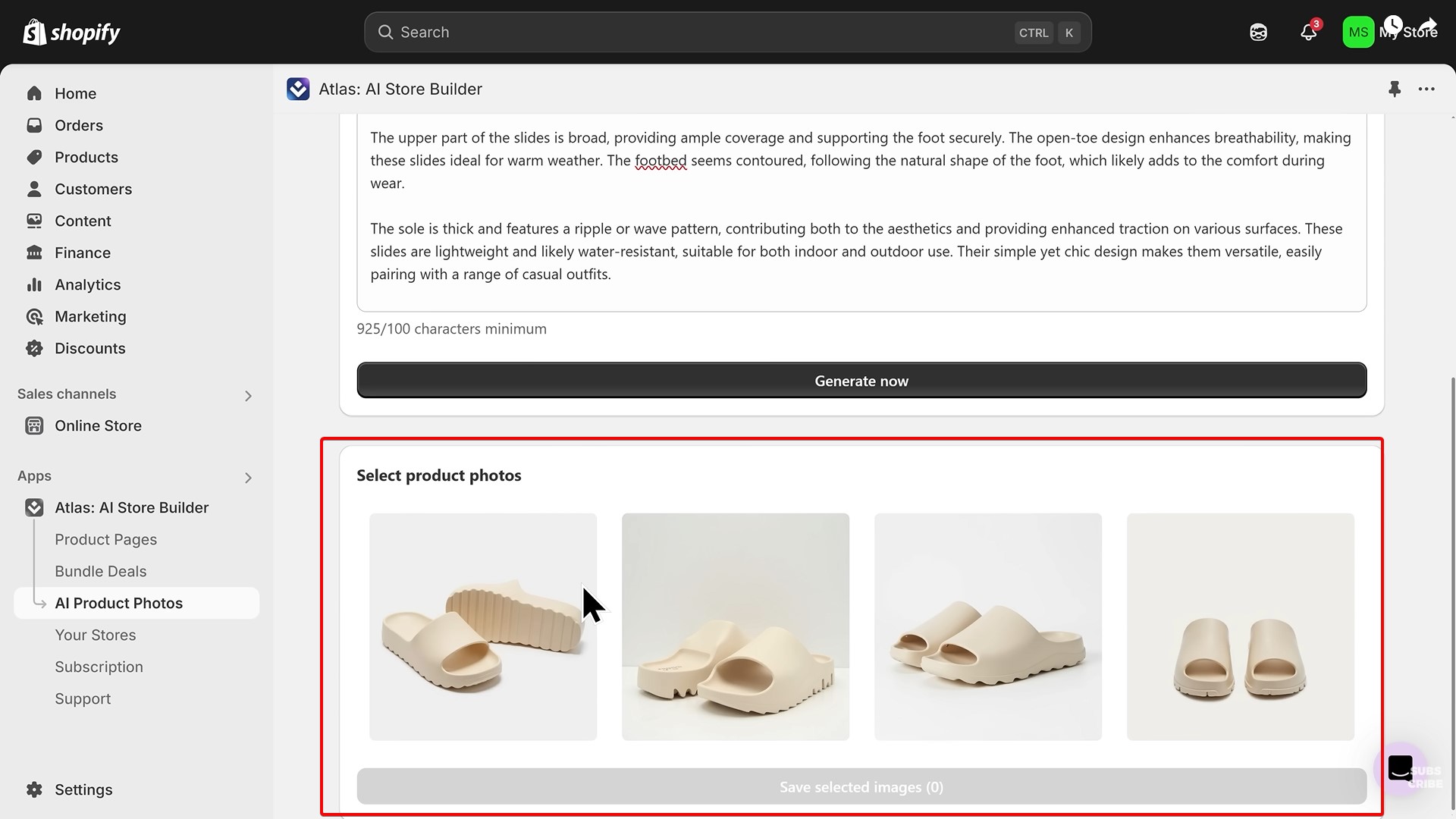 Atlas image generation