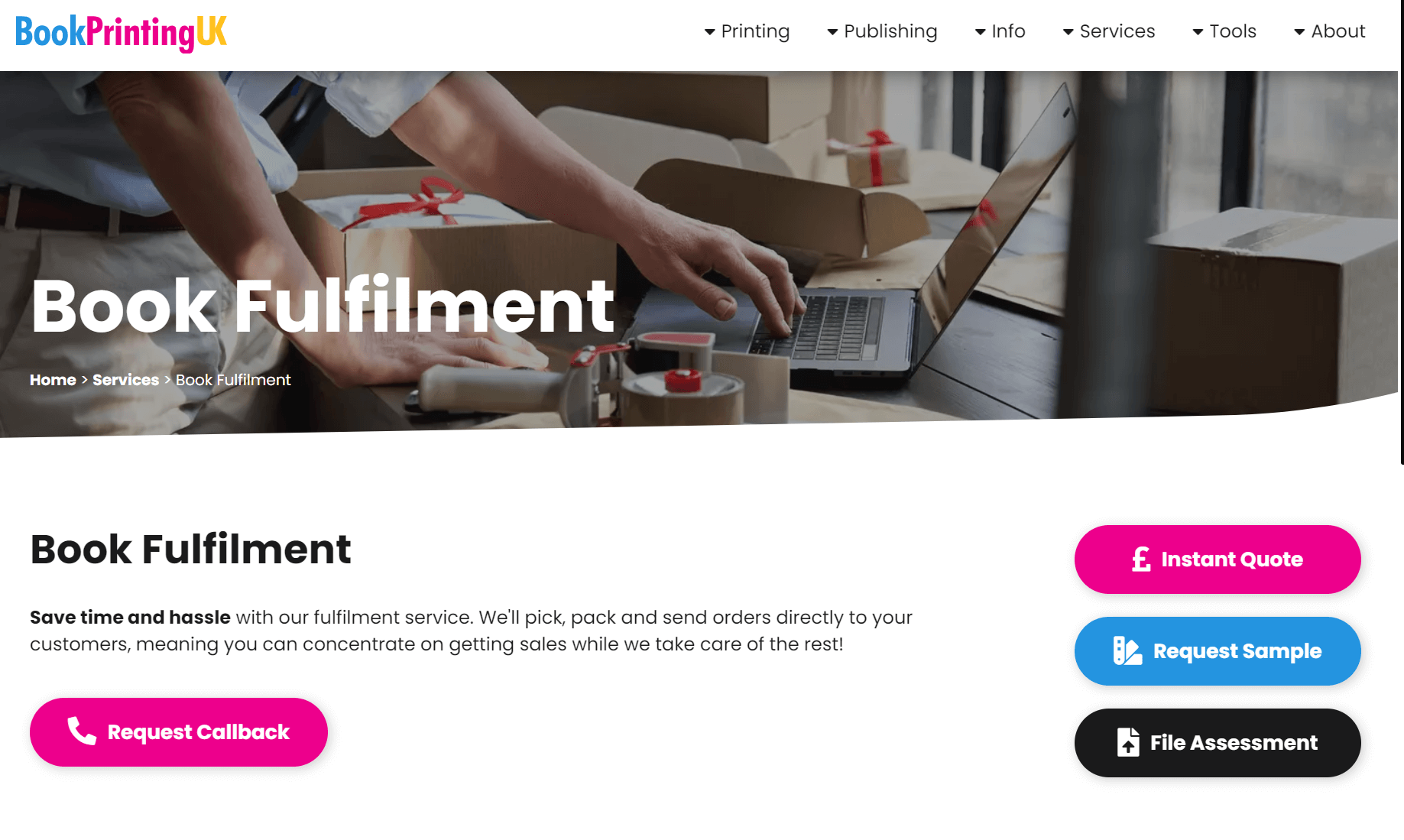 book dropshipping: book printing UK home page