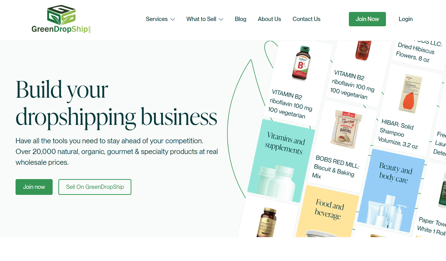tea dropshipping: greendropship website's home page
