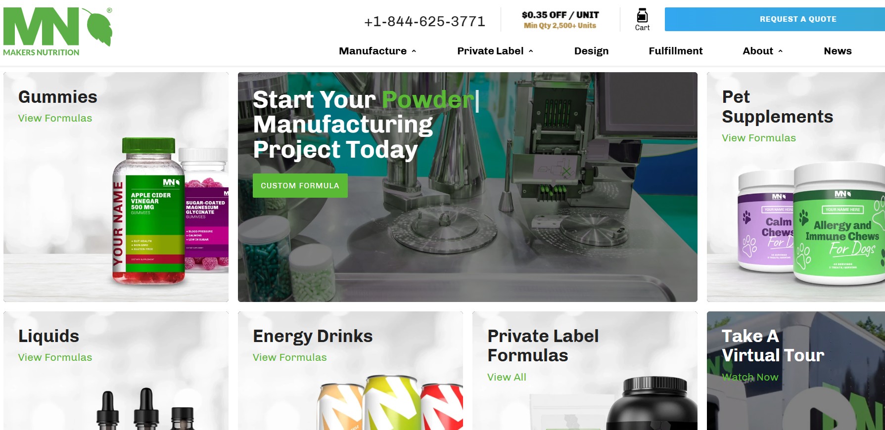 Makers Nutrition homepage