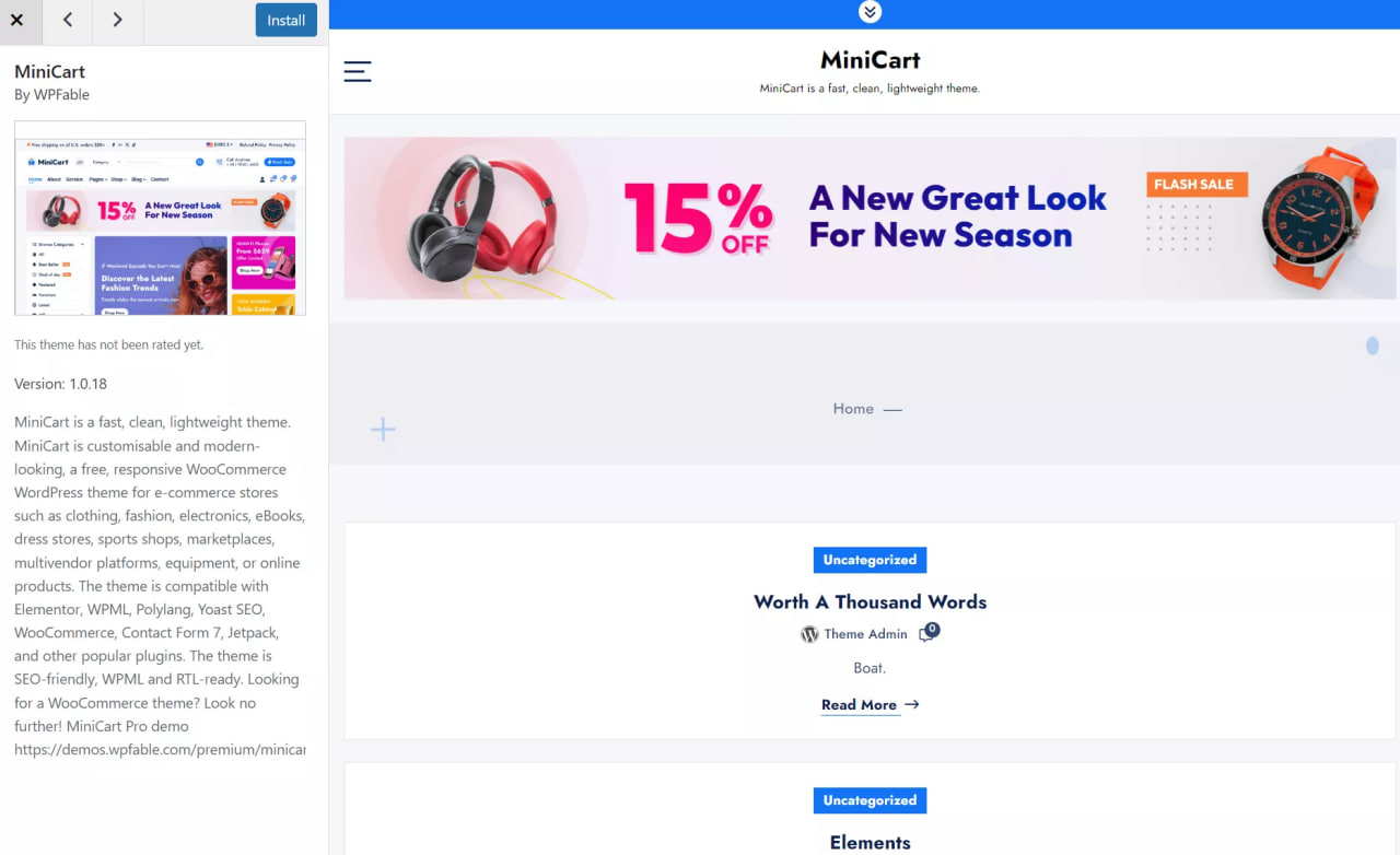 Preview Live demos of WooCommerce themes