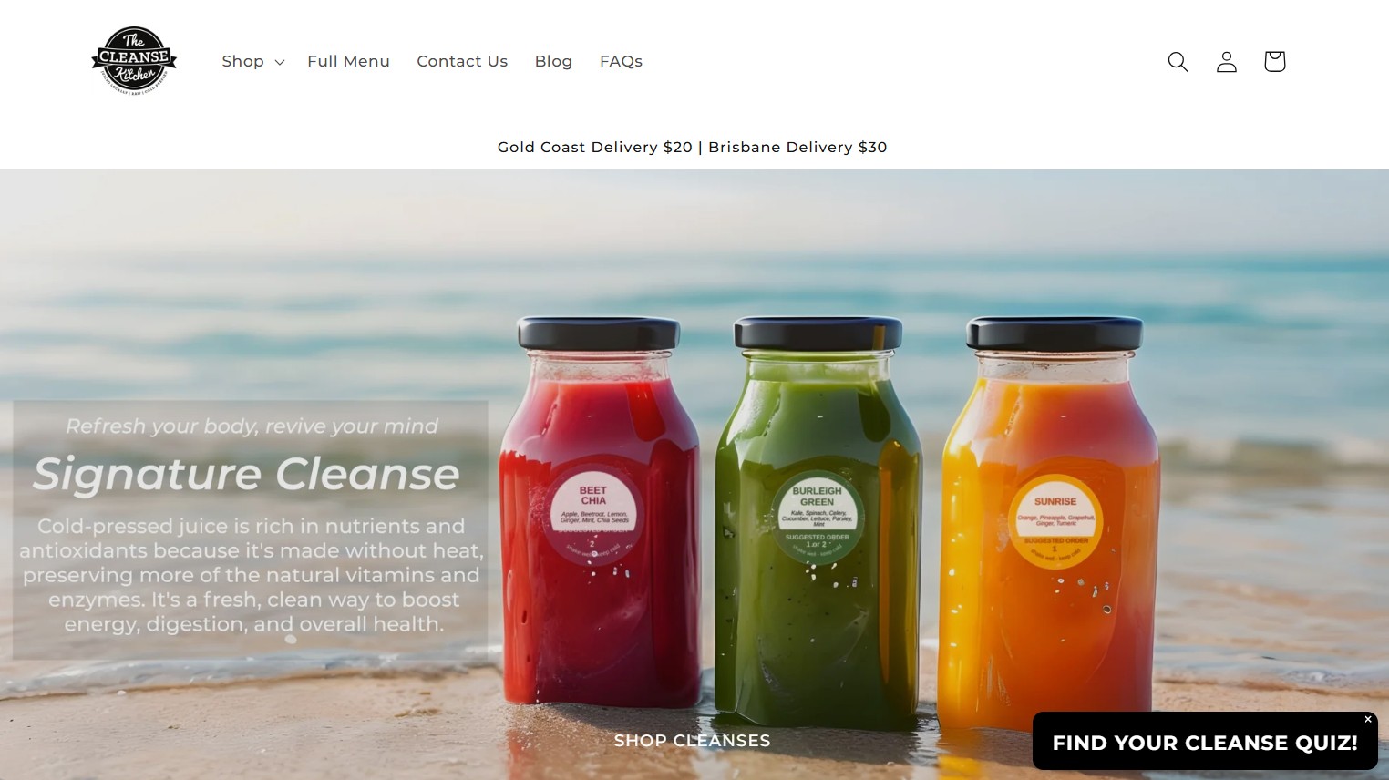 the cleanse kitchen home page
