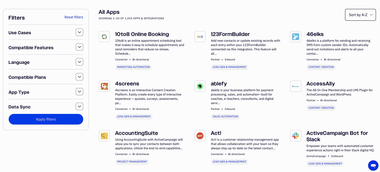 active campaign integrations