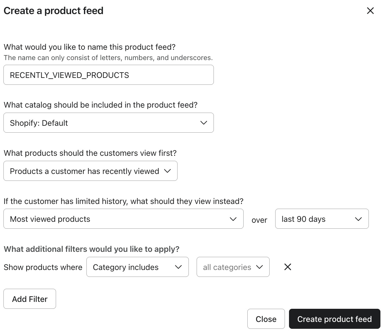 create a product feed