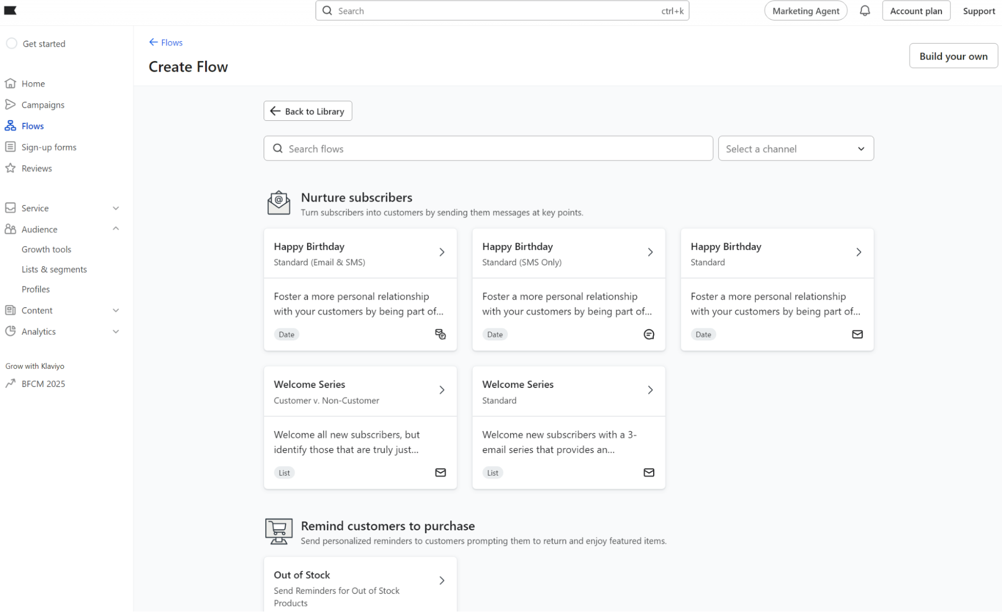 klaviyo flow creation