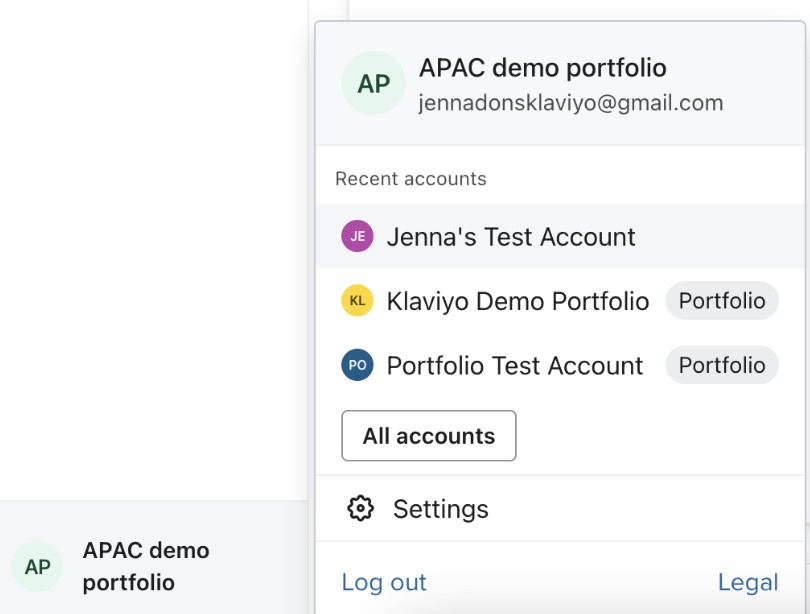 multiple accounts selection