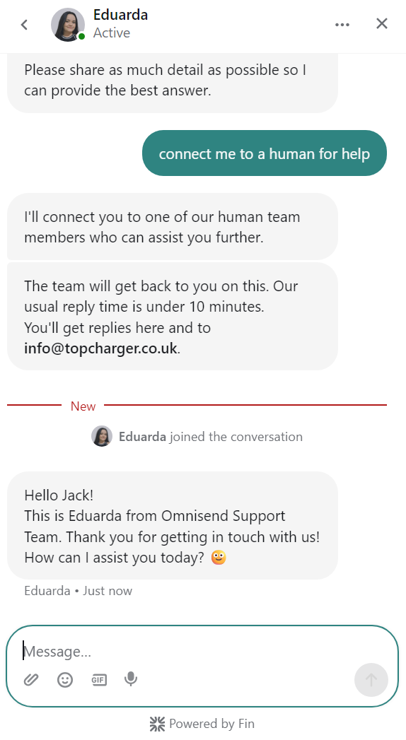 omnisend customer support chat