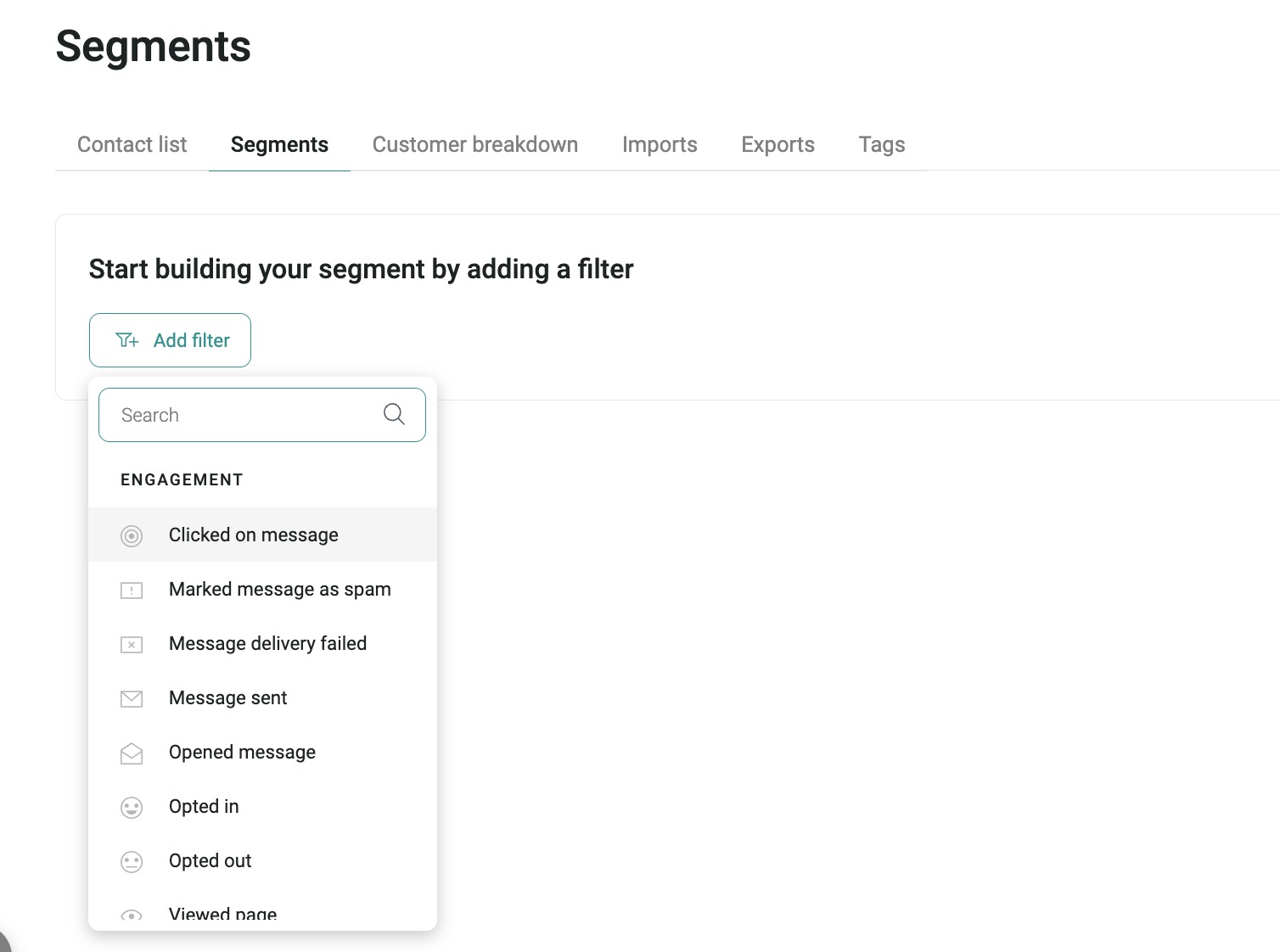 omnisend segmentation filters