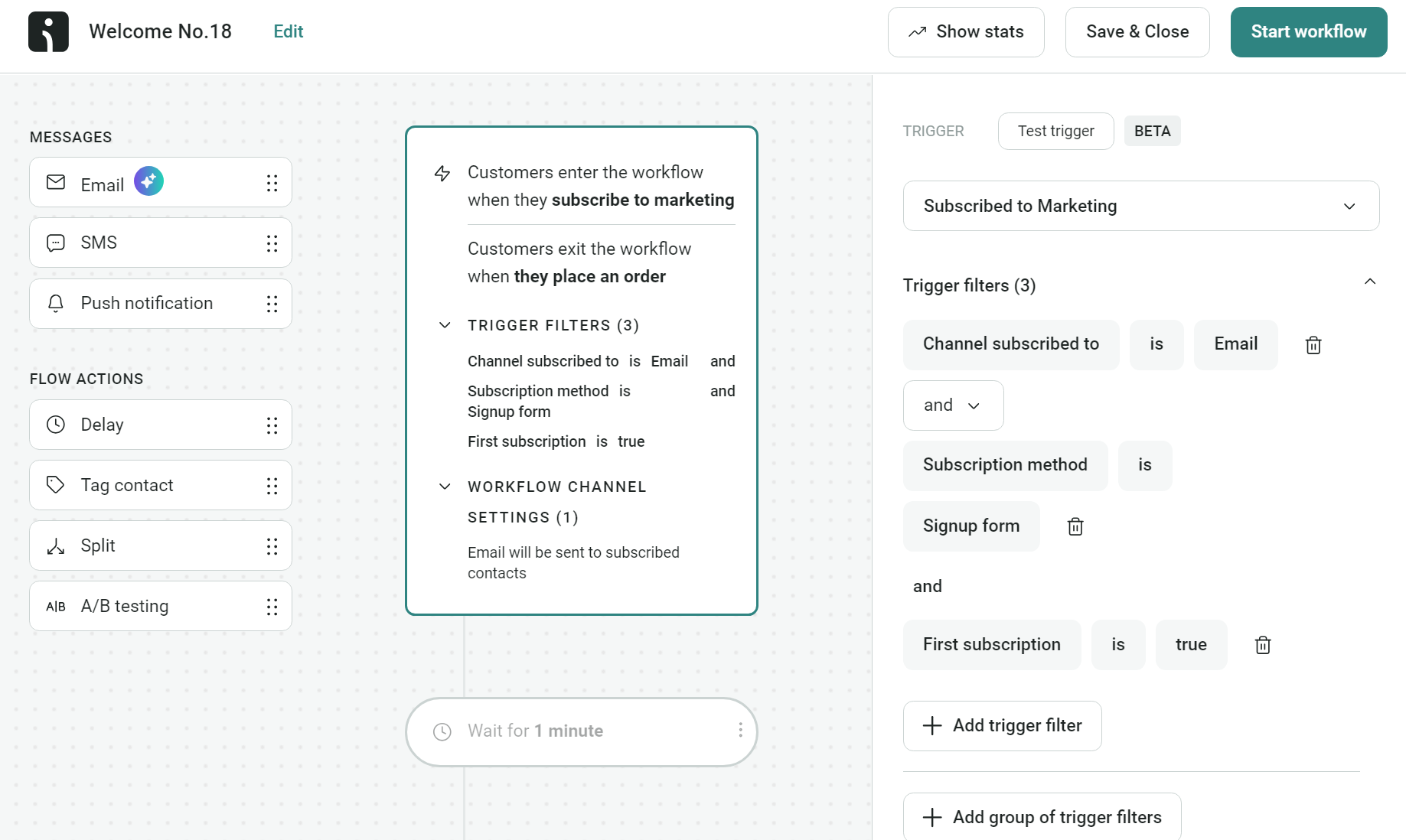 omnisend welcome sequence
