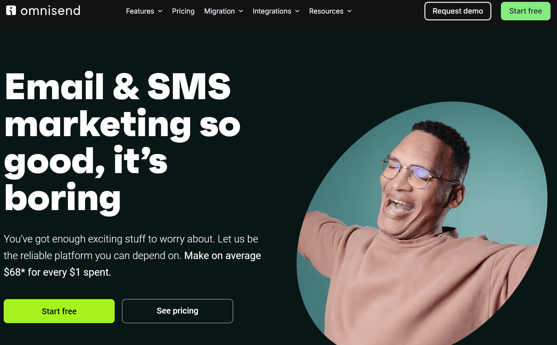 Cheap email marketing: Omnisend home page