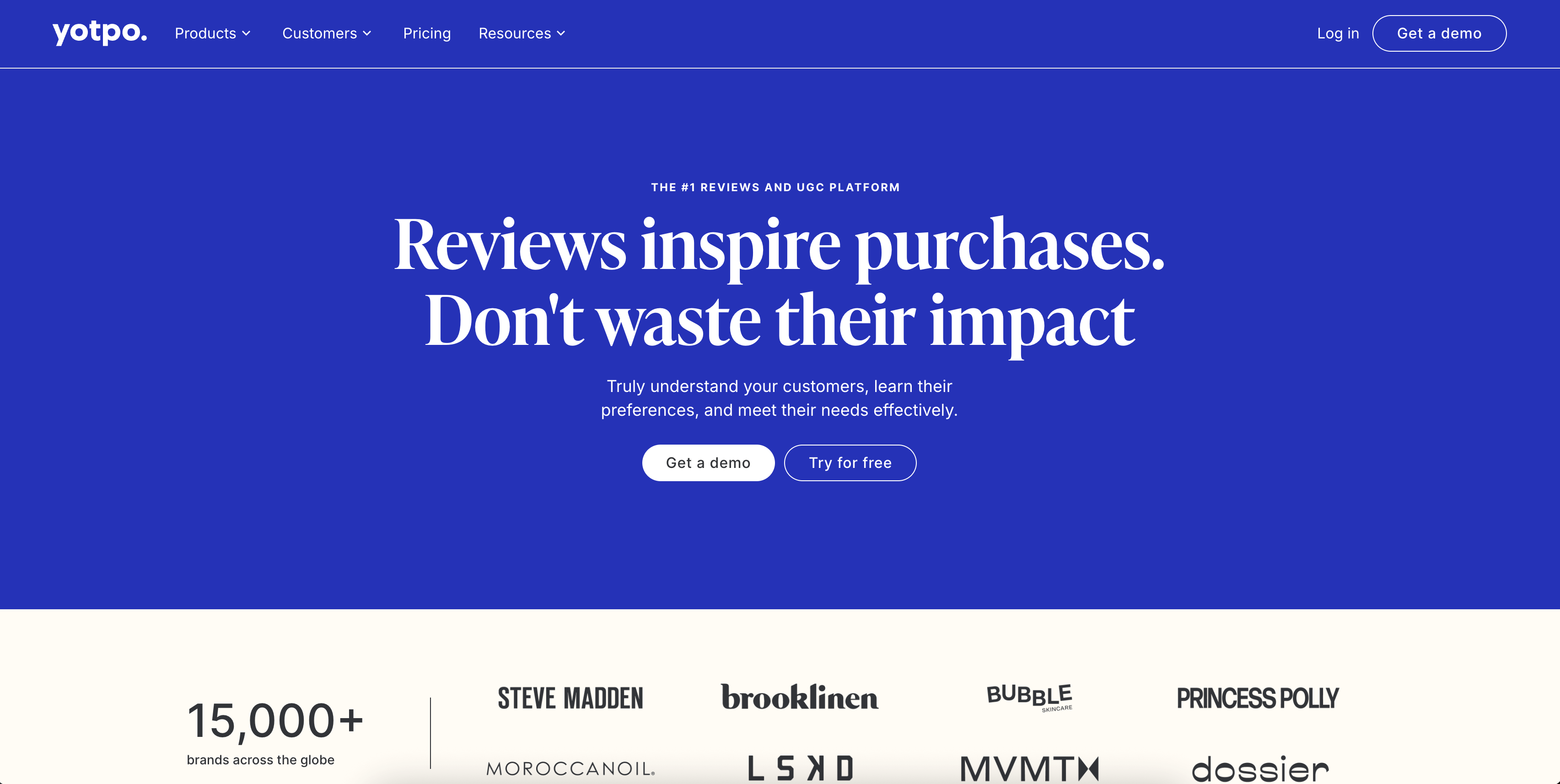Omnisend integrations: yotpo home page