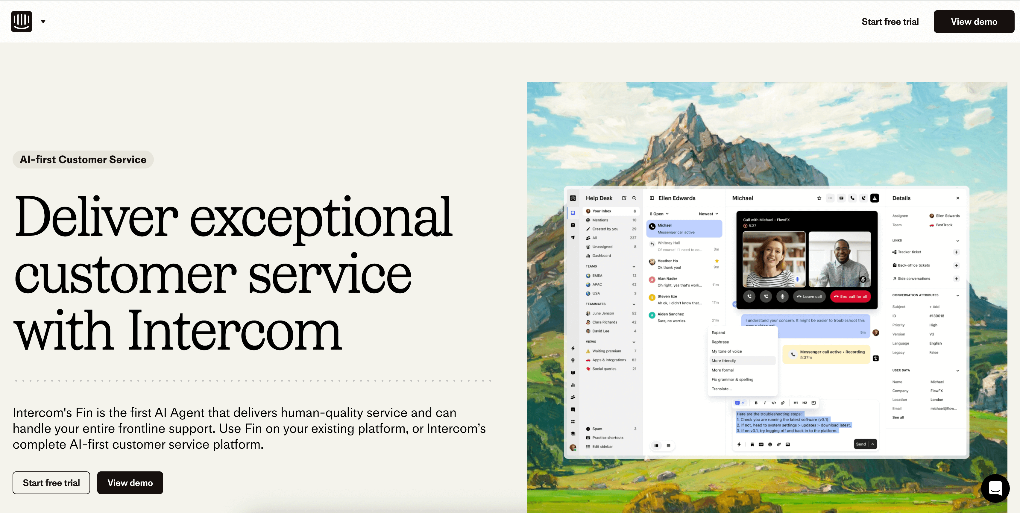 Omnisend integrations: intercom home page