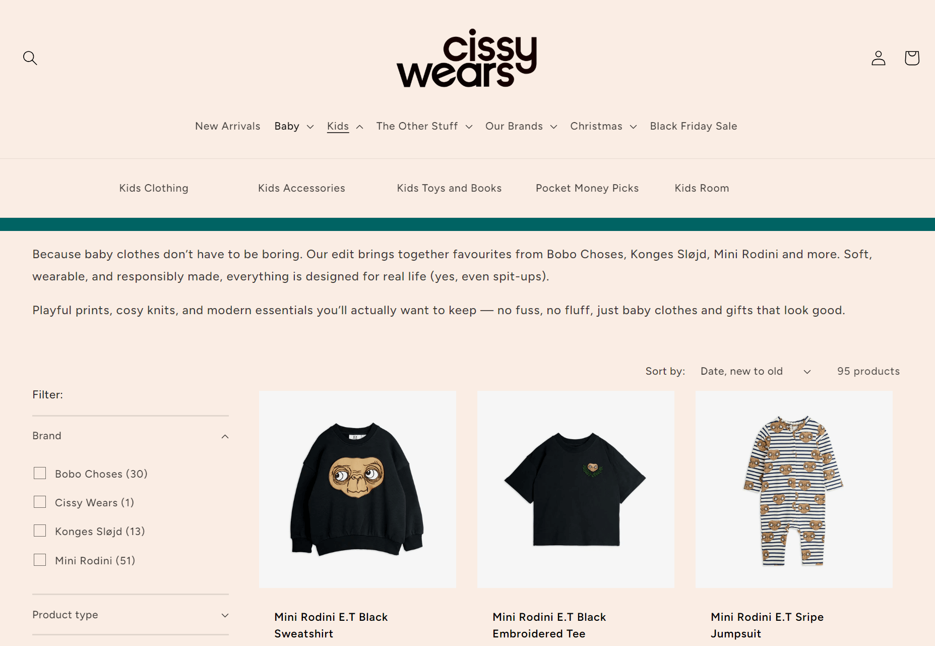 cissy wears product listings: a shirt, a t-shirt and a jumpsuit 