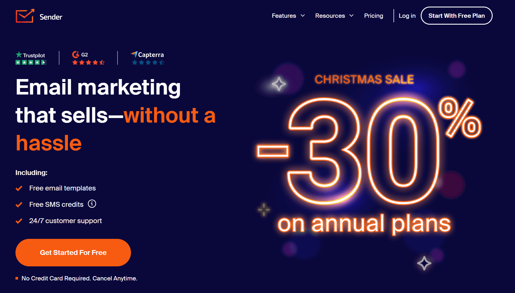 Cheap email marketing: Sender home page