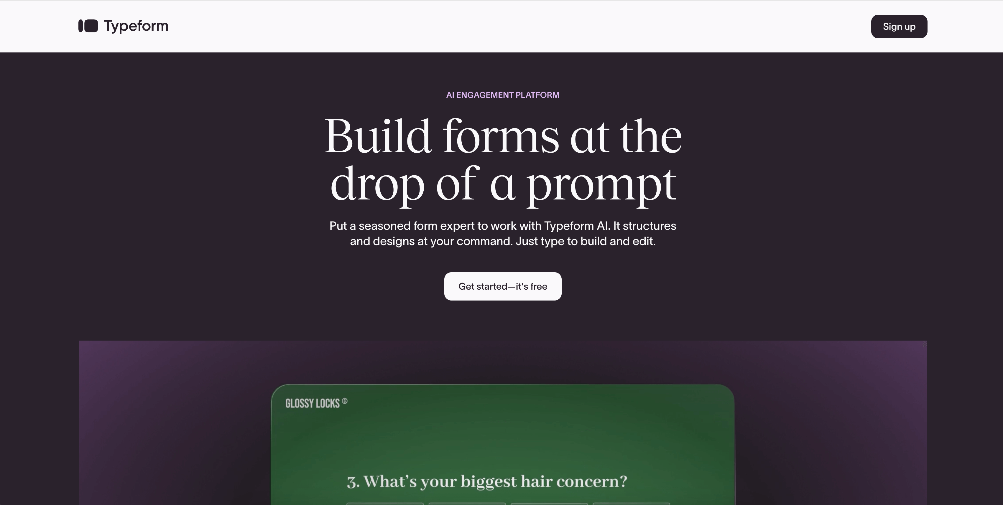 Omnisend integrations: typeform home page