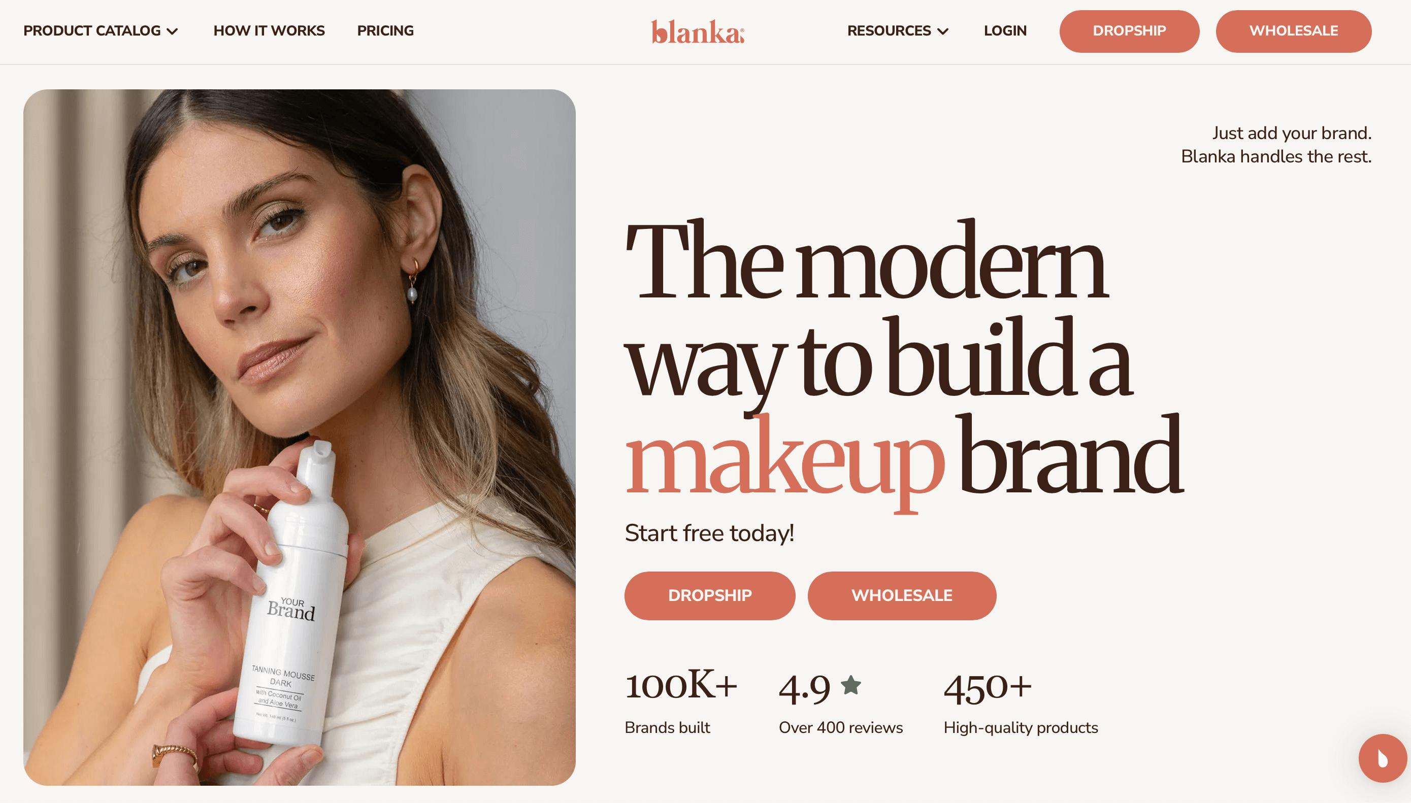beauty dropshipping: Blanka home page