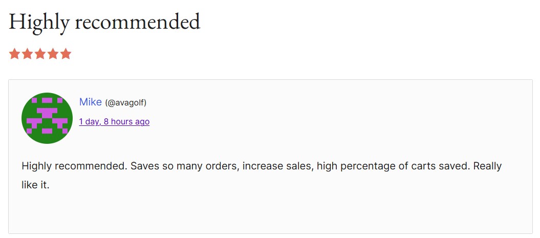 WooCommerrce abandoned cart plugins: cartflows review wit the headline "highly recommended"