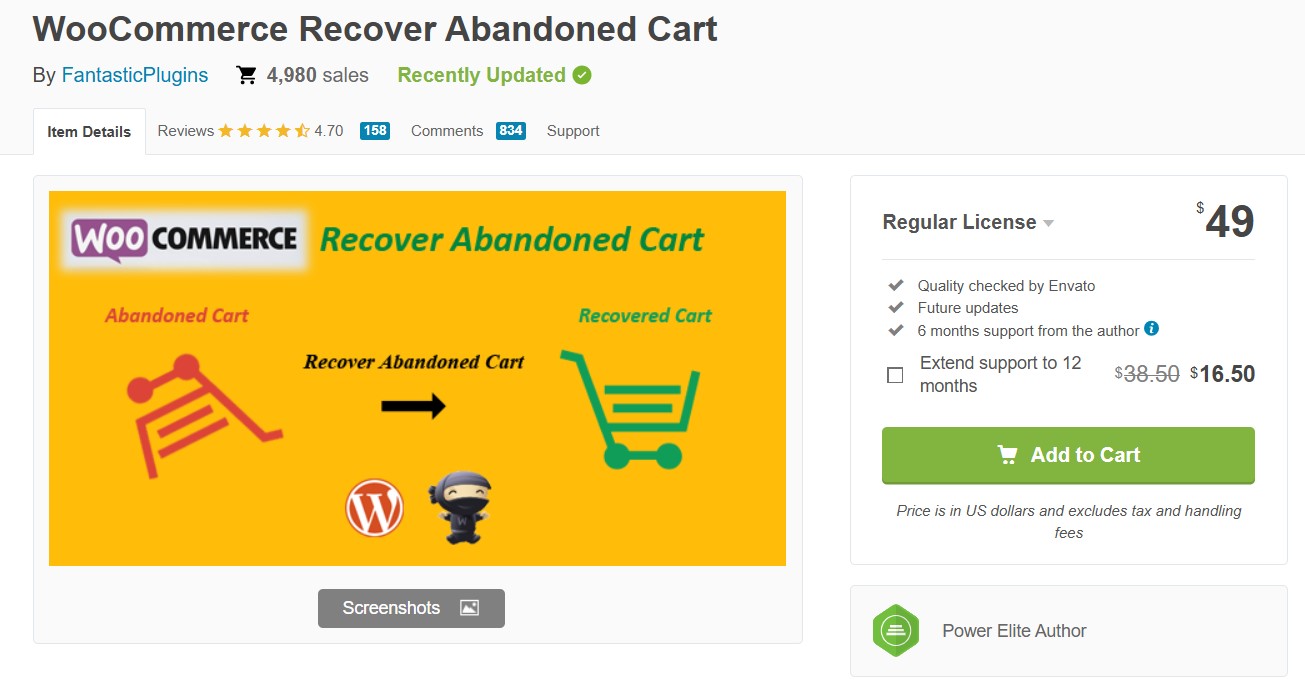 codecanyon plugin purchase page