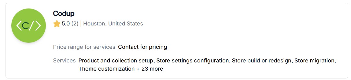 shopify development services: Codup